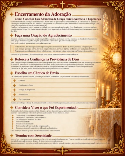 Prévia 5: encerramento da adoração